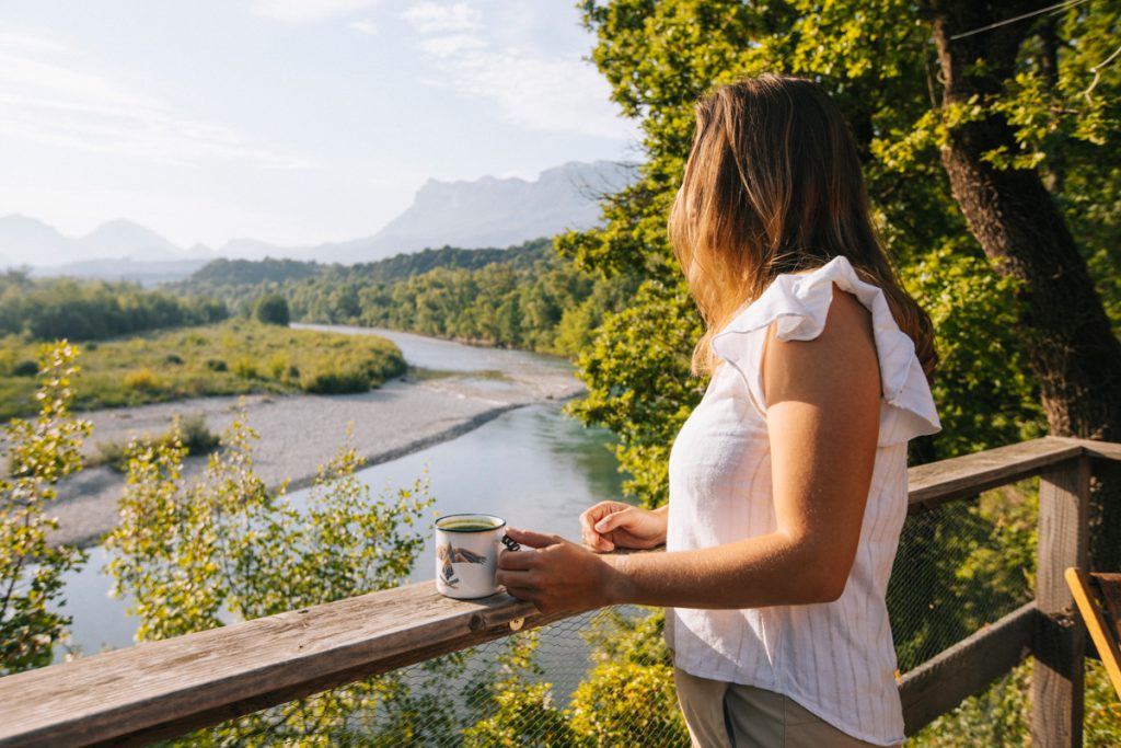 Camping avec vue sur la Drôme. crédit photo : Clara Ferrand - blog Wildroad