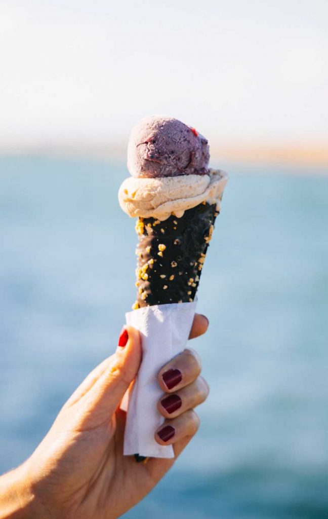 Les glaces artisanales de Xamp à Capbreton. crédit photo : Clara Ferrand - blog Wildroad