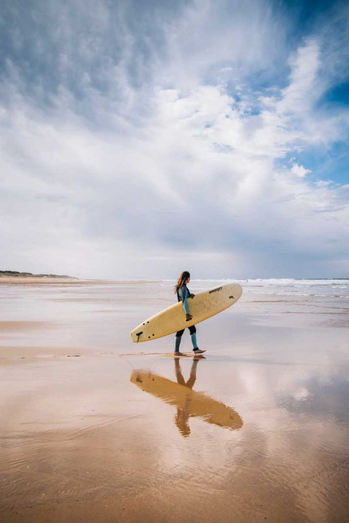 Apprendre le surf pendant une semaine de stage dans un surf camp. crédit photo : Clara Ferrand - blog Wildroad