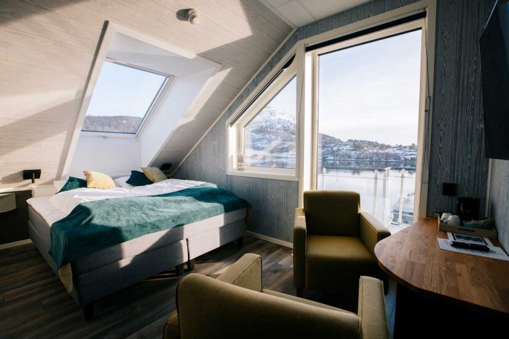 Dormir au Senjafjord hotel sur l'île de Senja. crédit photo : Clara Ferrand - blog Wildroad