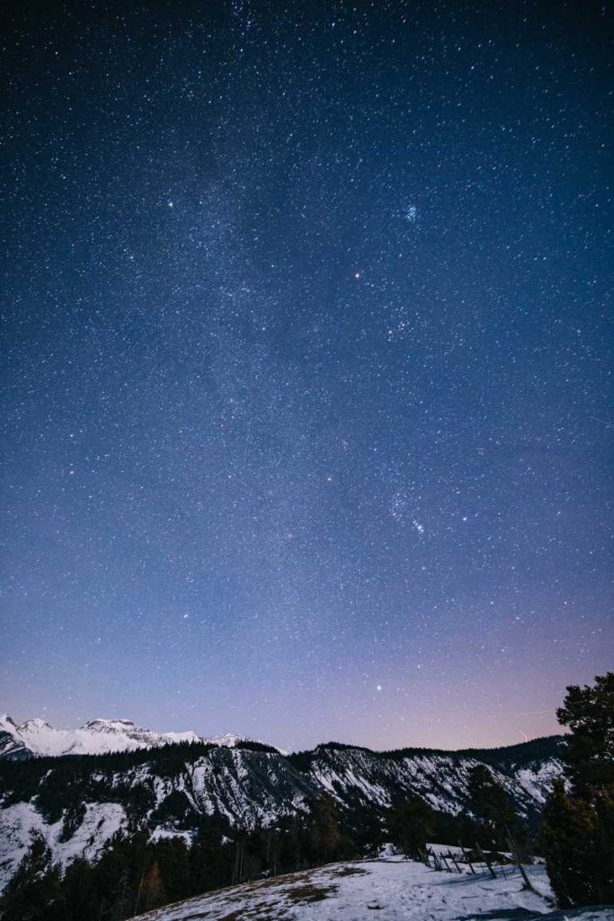 Le ciel étoilée de la vallée de la Blanche. crédit photo : Clara Ferrand - blog Wildroad