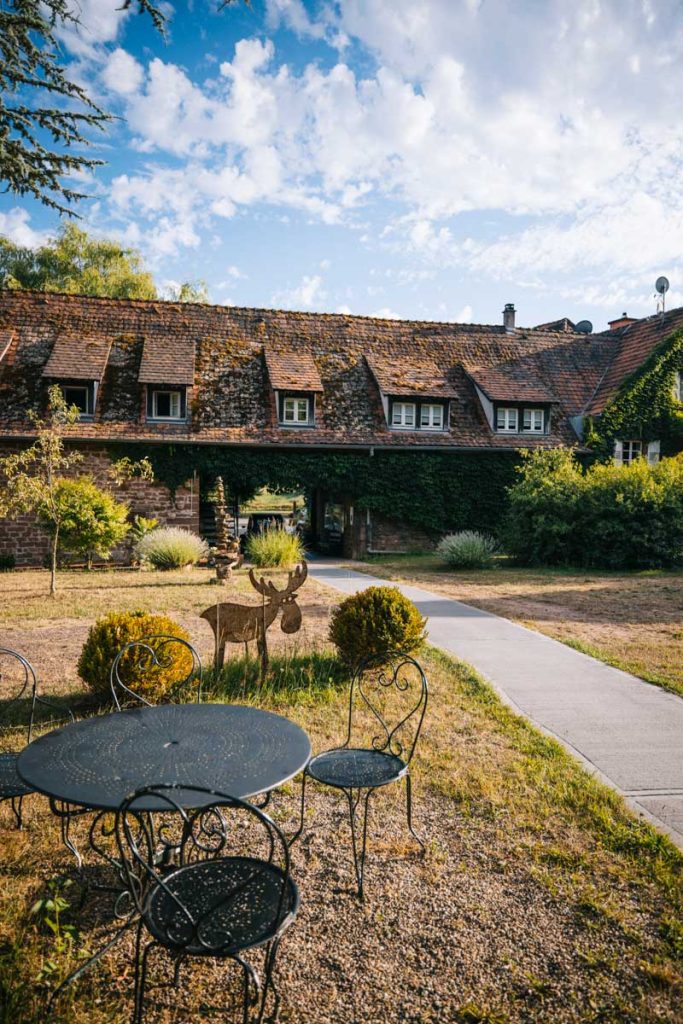 Les jardin de chez Anton, un hotel sur le GR53 à Obersteinbach. crédit photo : Clara Ferrand - blog Wildroad