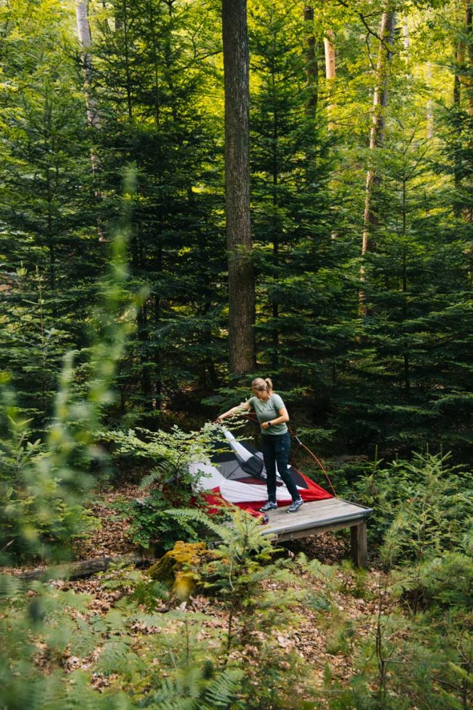 La tente autoportante Hubba hubba pour un bivouac dans les vosges du nord. crédit photo : Clara Ferrand - blog Wildroad