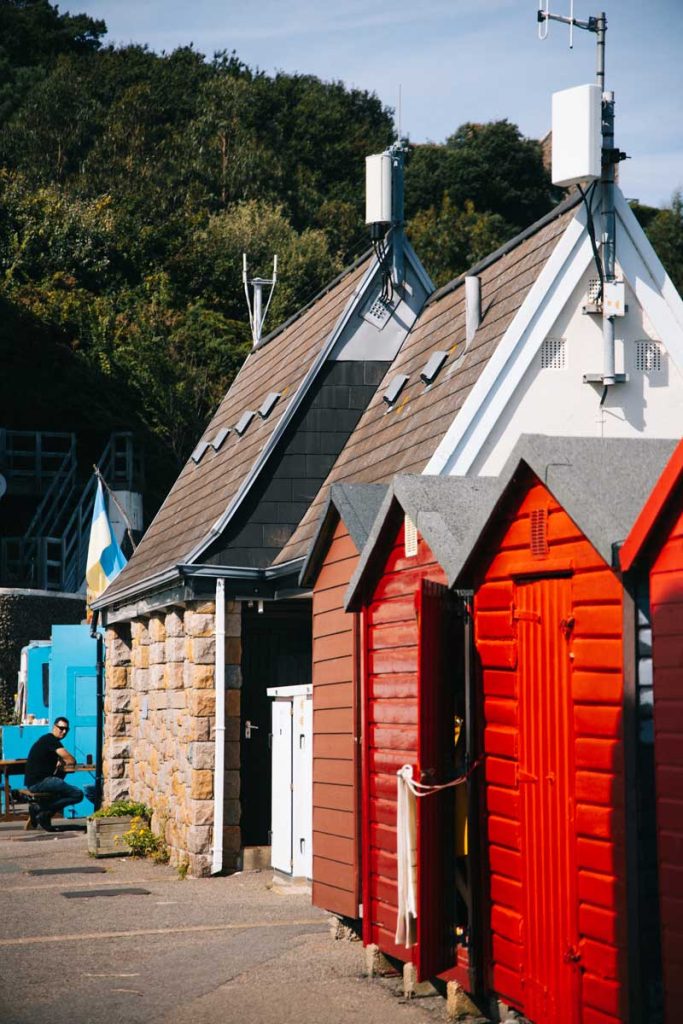 les cabanons de pêcheur de Rozel bay à Jersey. crédit photo : Clara Ferrand - blog Wildroad