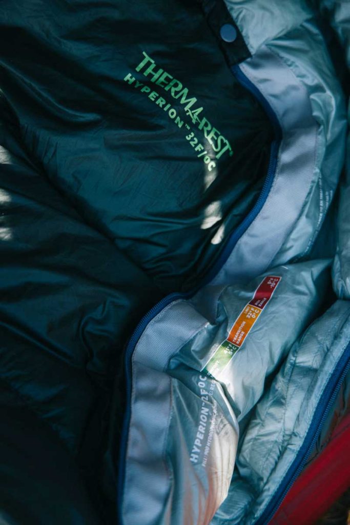 Duvet hyperion 32F pour un bivouac estival. crédit photo : Clara Ferrand - blog Wildroad